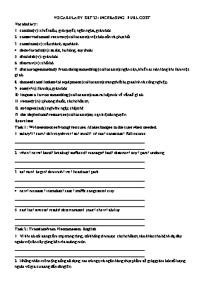Luyện thi IELTS - Vocabulary set 23 Increasing fuel cost